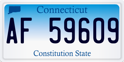 CT license plate AF59609