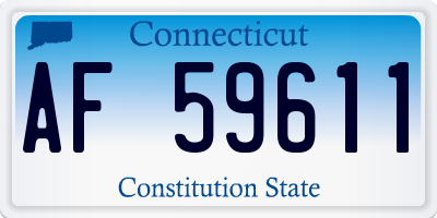 CT license plate AF59611