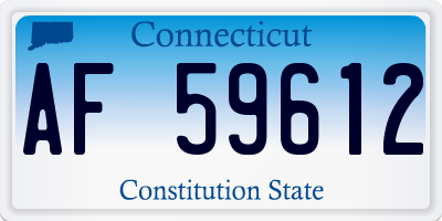 CT license plate AF59612