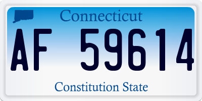 CT license plate AF59614