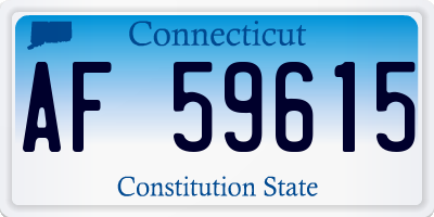 CT license plate AF59615