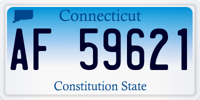 CT license plate AF59621