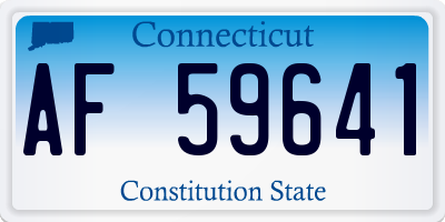 CT license plate AF59641
