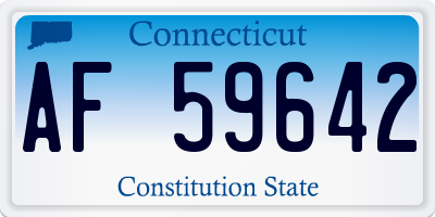 CT license plate AF59642