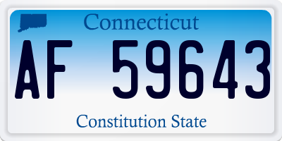 CT license plate AF59643