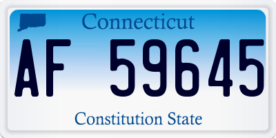CT license plate AF59645
