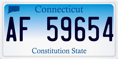 CT license plate AF59654