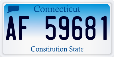 CT license plate AF59681