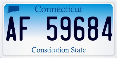 CT license plate AF59684