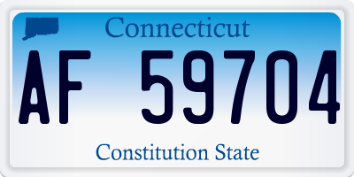 CT license plate AF59704