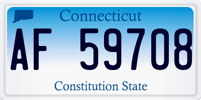 CT license plate AF59708