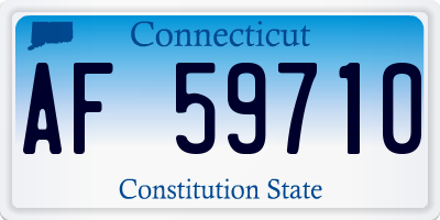 CT license plate AF59710