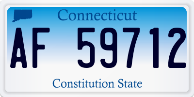 CT license plate AF59712