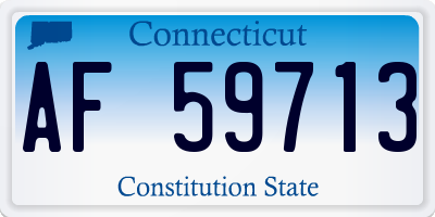 CT license plate AF59713