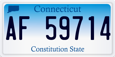 CT license plate AF59714