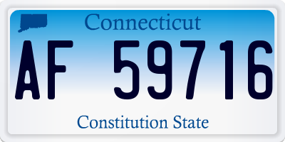 CT license plate AF59716