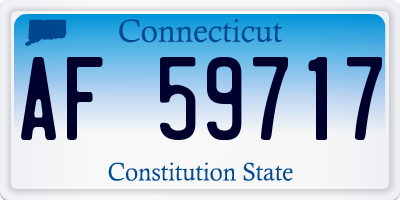 CT license plate AF59717