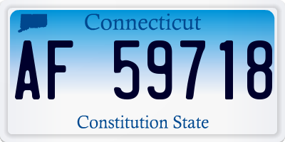 CT license plate AF59718