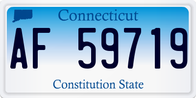 CT license plate AF59719