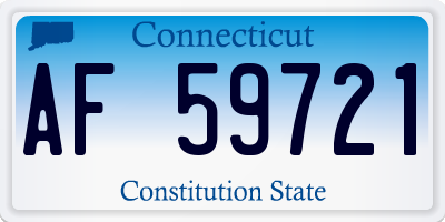 CT license plate AF59721