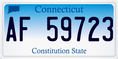 CT license plate AF59723