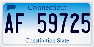 CT license plate AF59725