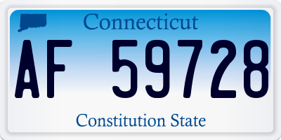 CT license plate AF59728