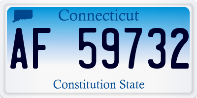 CT license plate AF59732