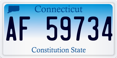 CT license plate AF59734