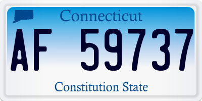 CT license plate AF59737