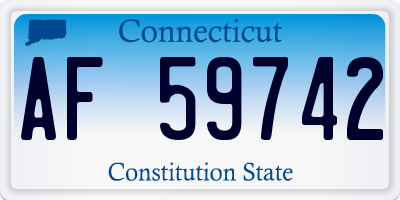 CT license plate AF59742