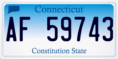 CT license plate AF59743