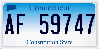 CT license plate AF59747