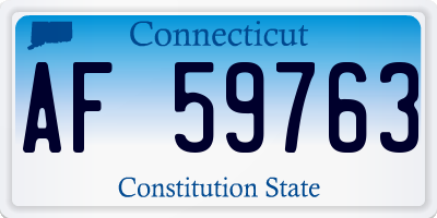 CT license plate AF59763