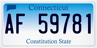 CT license plate AF59781