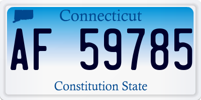 CT license plate AF59785