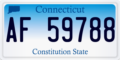 CT license plate AF59788