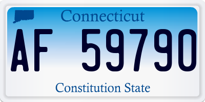 CT license plate AF59790