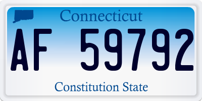 CT license plate AF59792