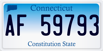 CT license plate AF59793