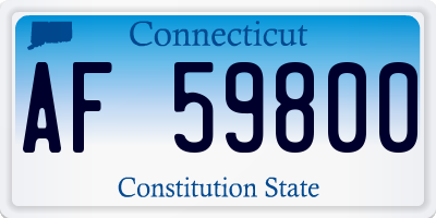 CT license plate AF59800