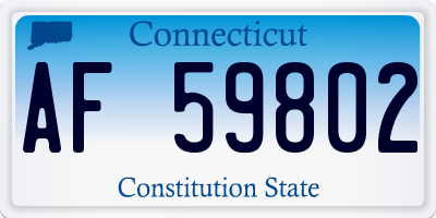 CT license plate AF59802