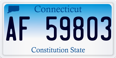 CT license plate AF59803