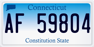 CT license plate AF59804