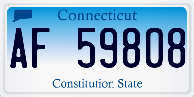 CT license plate AF59808