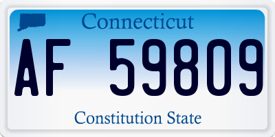 CT license plate AF59809