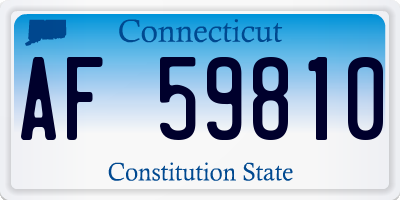 CT license plate AF59810