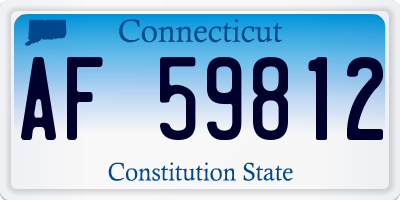 CT license plate AF59812