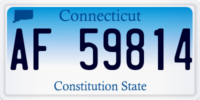CT license plate AF59814