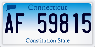 CT license plate AF59815